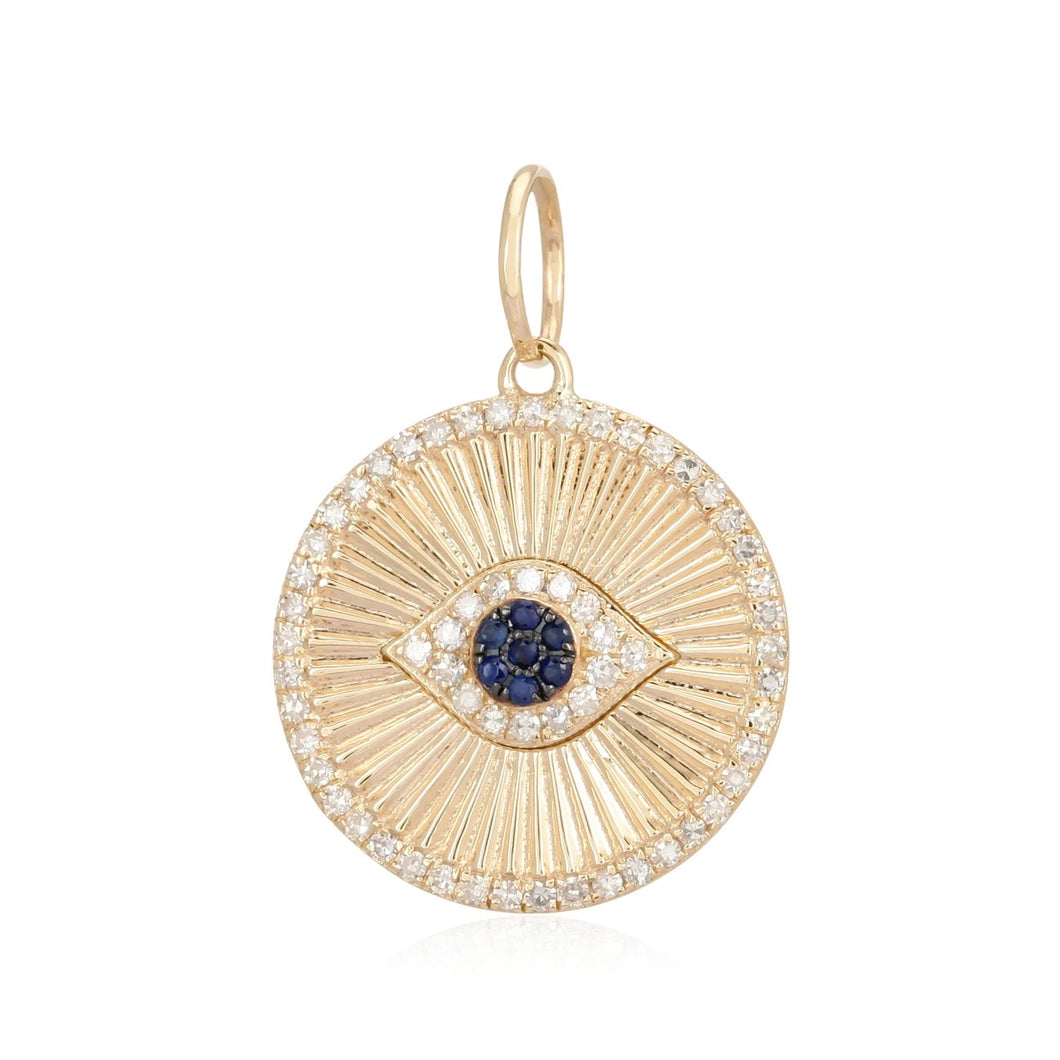 Sapphire Evil Eye Striped Medallion