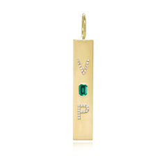 Personalized Plate Charm with Gemstones