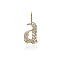 Load image into Gallery viewer, Jumbo Pave Gothic Initial Charm
