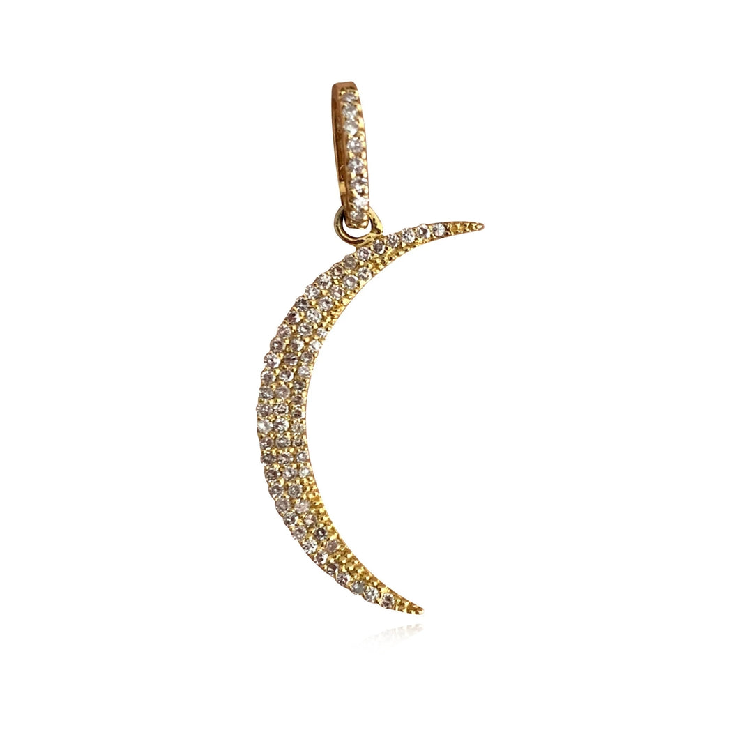 Large Pave Moon Charm