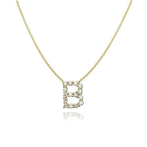 Large Diamond Initial Letter Necklace