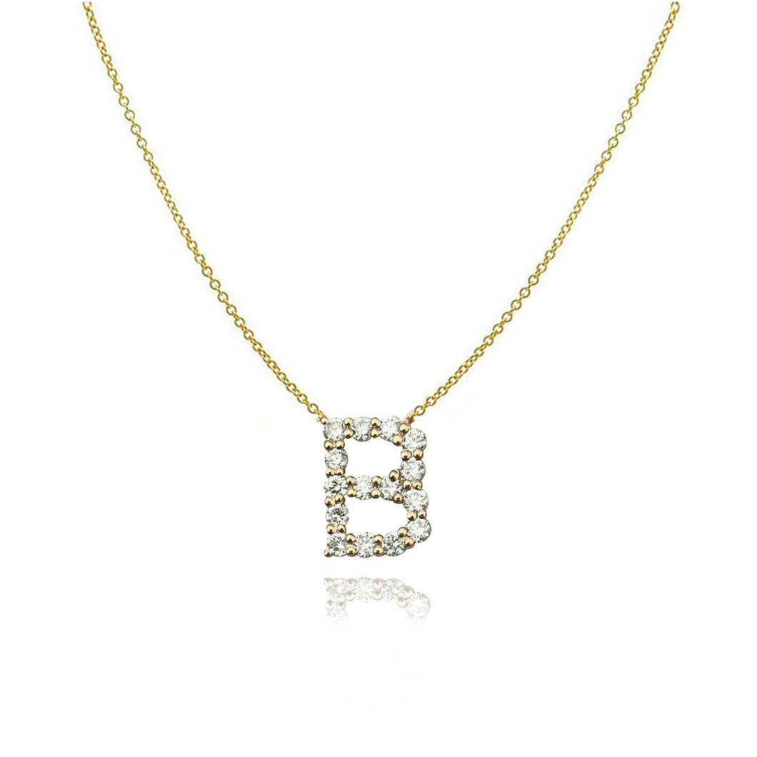 Large Diamond Initial Letter Necklace