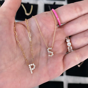 Large Diamond Initial Necklace