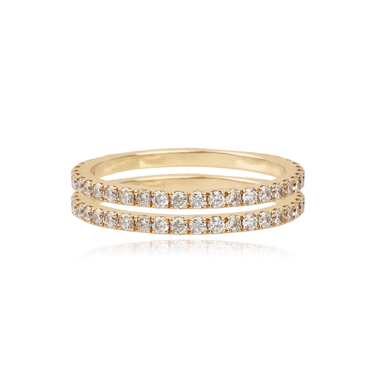 Midi Double Row Pave Ring