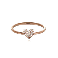 Mini Heart Pave Ring