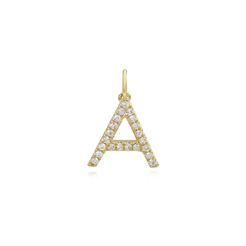 Small Initial Pave Charm