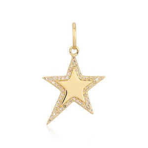 Modern Pave Outline Star Charm