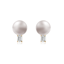 Load image into Gallery viewer, Pearl and Solitaire Diamond Earring
