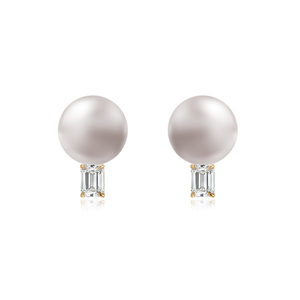 Pearl and Solitaire Diamond Earring