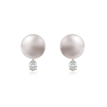 Load image into Gallery viewer, Pearl and Solitaire Diamond Earring
