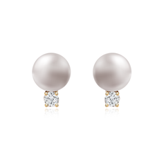 Pearl and Solitaire Diamond Earring