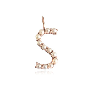 Large Pearl Initial Charm