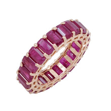 Load image into Gallery viewer, Ruby Eternity Ring Emerald Cut
