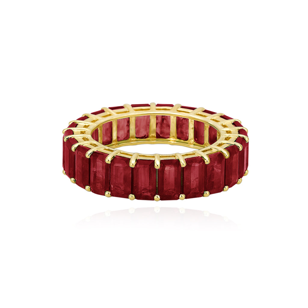 Ruby Eternity Ring Emerald Cut