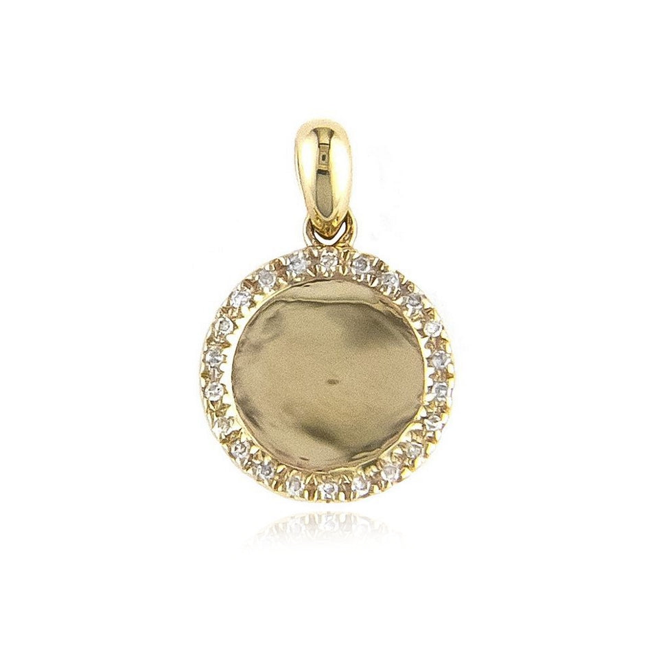 Small Round Pave Plate Charm