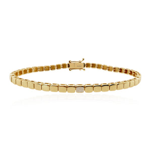 Small Golden Square Spaced Pave Bracelet