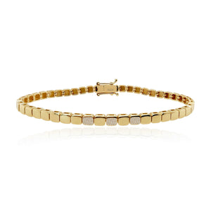 Small Golden Square Spaced Pave Bracelet