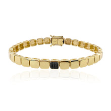 Load image into Gallery viewer, Large Golden Spaced Pave Square Bracelet
