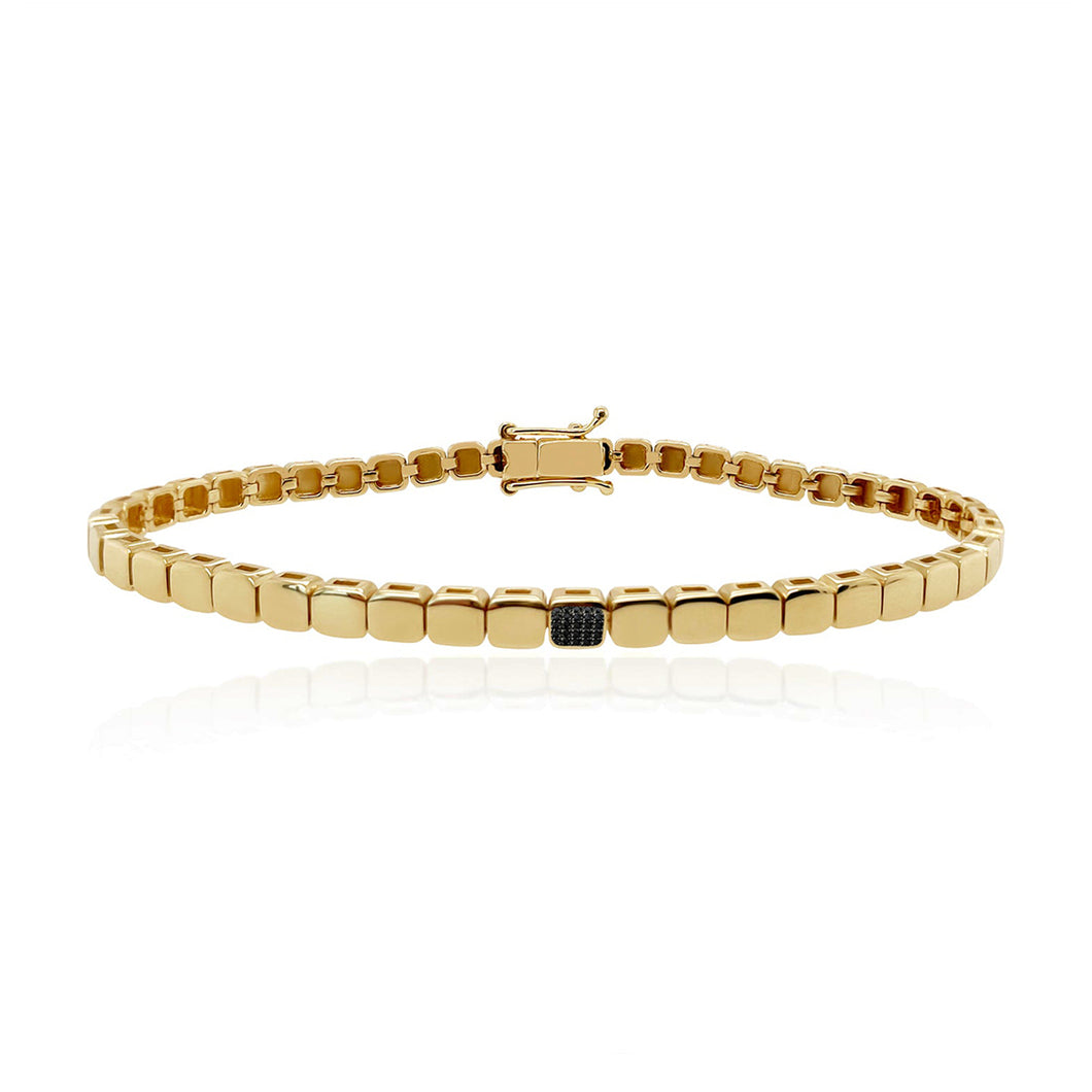 Small Golden Square Gemstone Bracelet