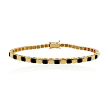 Load image into Gallery viewer, Small Golden Square Spaced Enamel Bracelet
