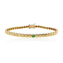 Load image into Gallery viewer, Small Golden Square Gemstone Bracelet
