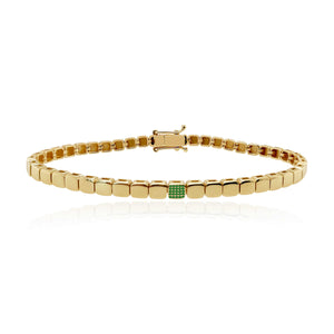 Small Golden Square Gemstone Bracelet