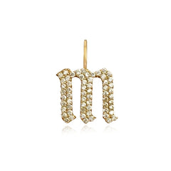 Small Pave Gothic Initial Charm