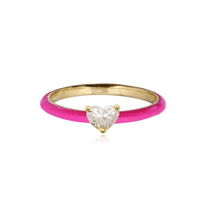 Enamel Solitaire Diamond Ring