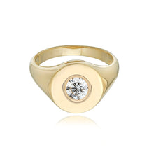 Load image into Gallery viewer, Solitaire Diamond Signet Ring
