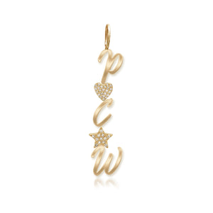 Gold Initials & Pave Charms