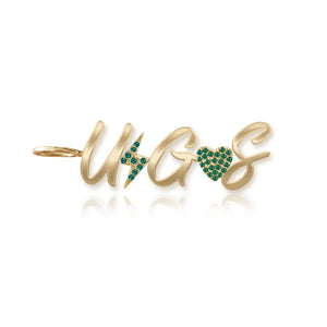 Gold Initials & Pave Charms