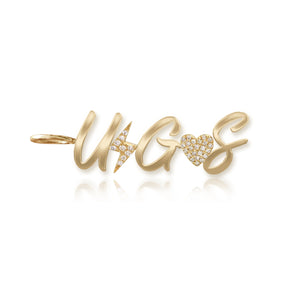 Gold Initials & Pave Charms