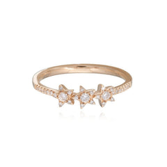 Three Star Pave Ring