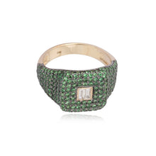 Load image into Gallery viewer, Gemstone With Baguette Signet Ring
