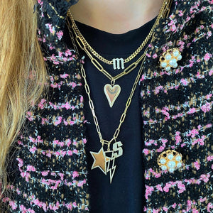 Medium Cutout Pave Lightning Bolt